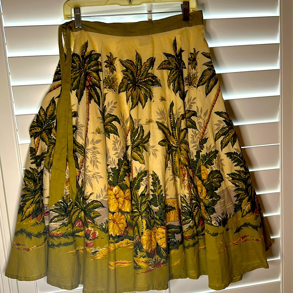 Vintage tropical sequin skirt